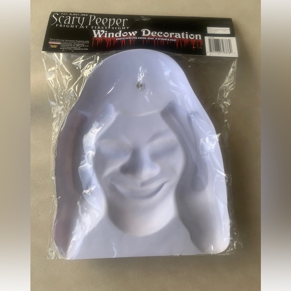 Scary Peeper Clown Cling Fright At First Sight Halloween Prop - Picture 2 of 3